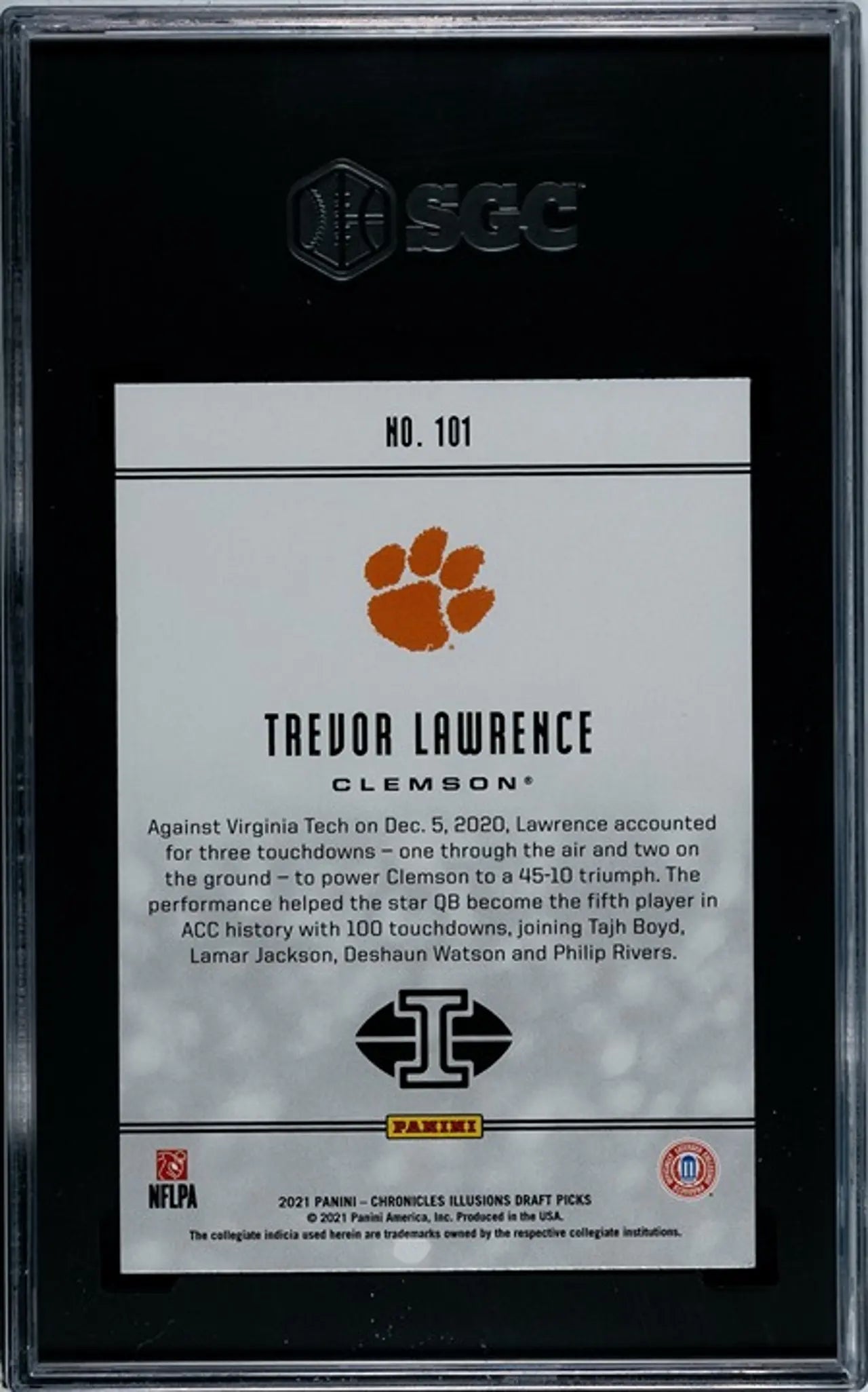 2021 Panini Chronicles Draft Picks Illusions Trevor Lawrence #101 Graded SGC 10!