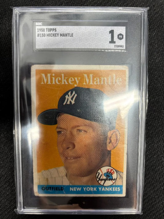 1958 Topps Mickey Mantle #150 SGC Graded 1.