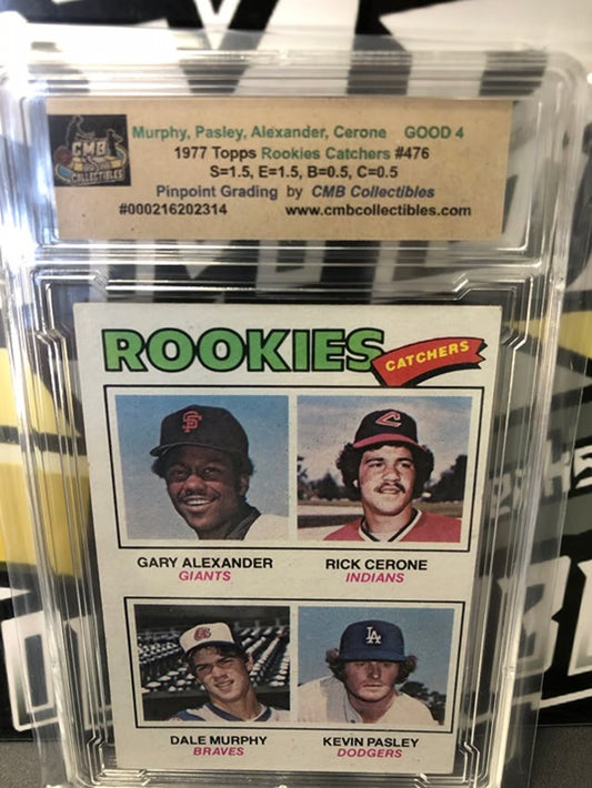 1977 Topps Rookie Catchers Murphy, Pasley, Alexander & Cerone. #476. Graded 4!