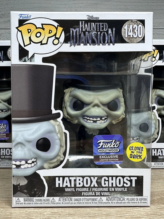 FUNKO POP! HATBOX GHOST #1430 DISNEY HAUNTED MANSION GLOW HOLLYWOOD EXCLUSIVE!!