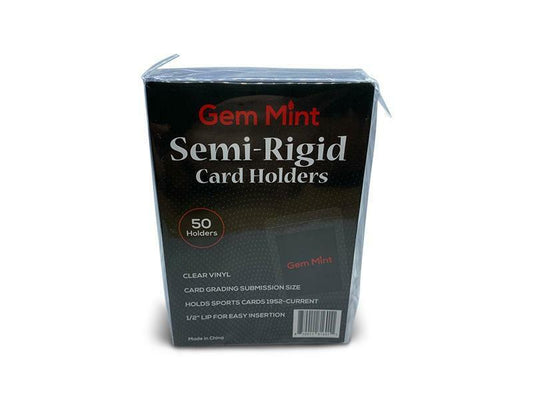 50ct Semi Rigid Card Holders #1 - Grading Submission Size - Gem Mint Supplies