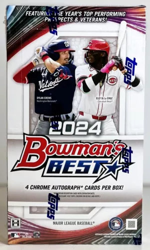 2024 BOWMAN'S BEST MLB BASEBALL HOBBY BOX (4 AUTOS) BRAND NEW FACTORY SEALED.