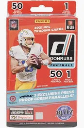 2021 Panini Donruss Football Hanger Box (Press Proof Green Parallels!). New.