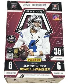 2025 Panini Mosaic NFL Hobby Blaster Box. Red Parallels. New.