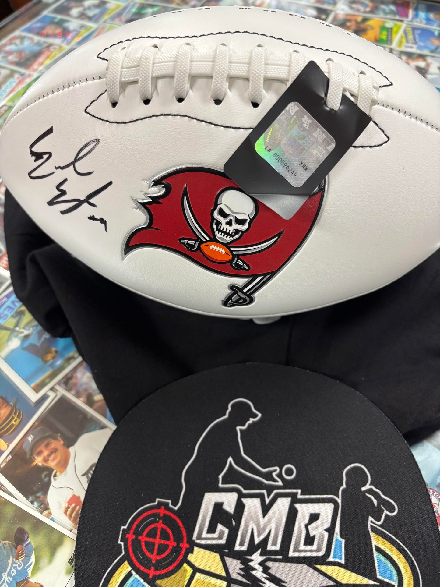 Emeka Egbuka Autographed Tampa Bay Buccaneers Football. COA.