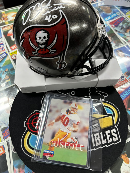 Mike Allstot Autographed Tampa Bay Mini Helmet with DUAL COA and RC!