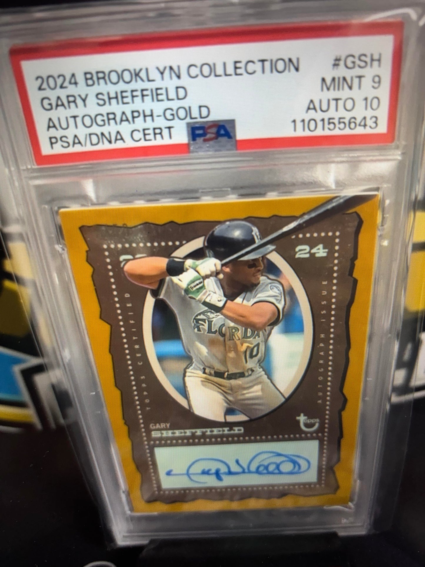 2024 Topps Brooklyn Collection Gary Sheffield #GSH Autograph Gold Limited 47/50 PSA 10/9.