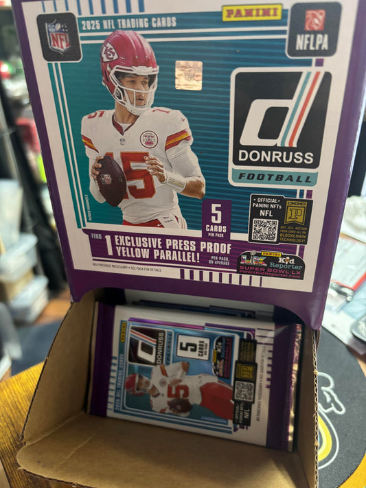 2025 Donruss Football Gravity Feed Display. New. 48 packs.