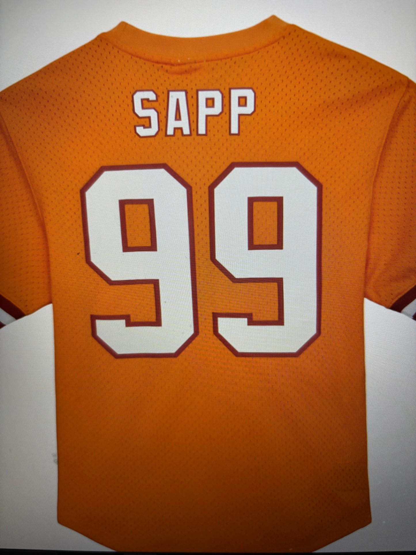 Warren Sapp Tampa Bay Buccaneers Mitchell & Ness Retired Player Name & Number Mesh Top - Orange